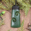 Hapopo Pounamu Toki with Koru - NZ Greenstone