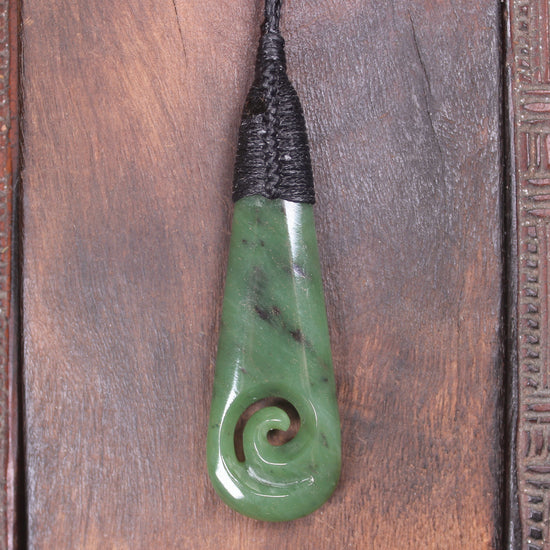 Roimata with Koru Pounamu Pendant - NZ Greenstone