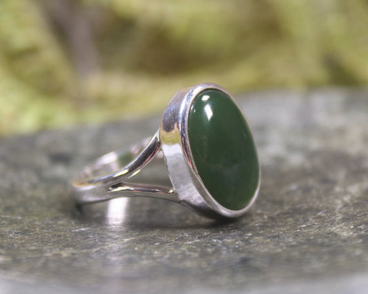 Ring with Kawakawa Pounamu