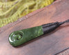 Roimata or Teardop with Koru carved from Kawakawa Pounamu - NZ Greenstone