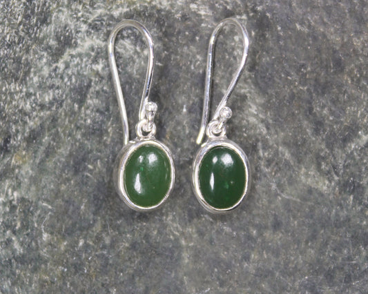 Roimata or Teardrop earrings carved from Kawakawa Pounamu - NZ Greenstone