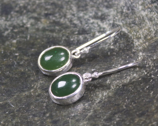 Roimata or Teardrop earrings carved from Kawakawa Pounamu - NZ Greenstone