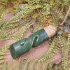 Hapopo Pounamu Toki twist pendant - NZ Greenstone