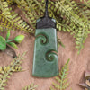 Hapopo Pounamu Toki with Koru - NZ Greenstone