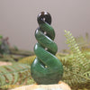 Twist Sculpture carved from Hapopo Pounamu - NZ Greenstone