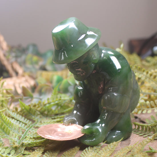 Gold Panner Pounamu Sculpture