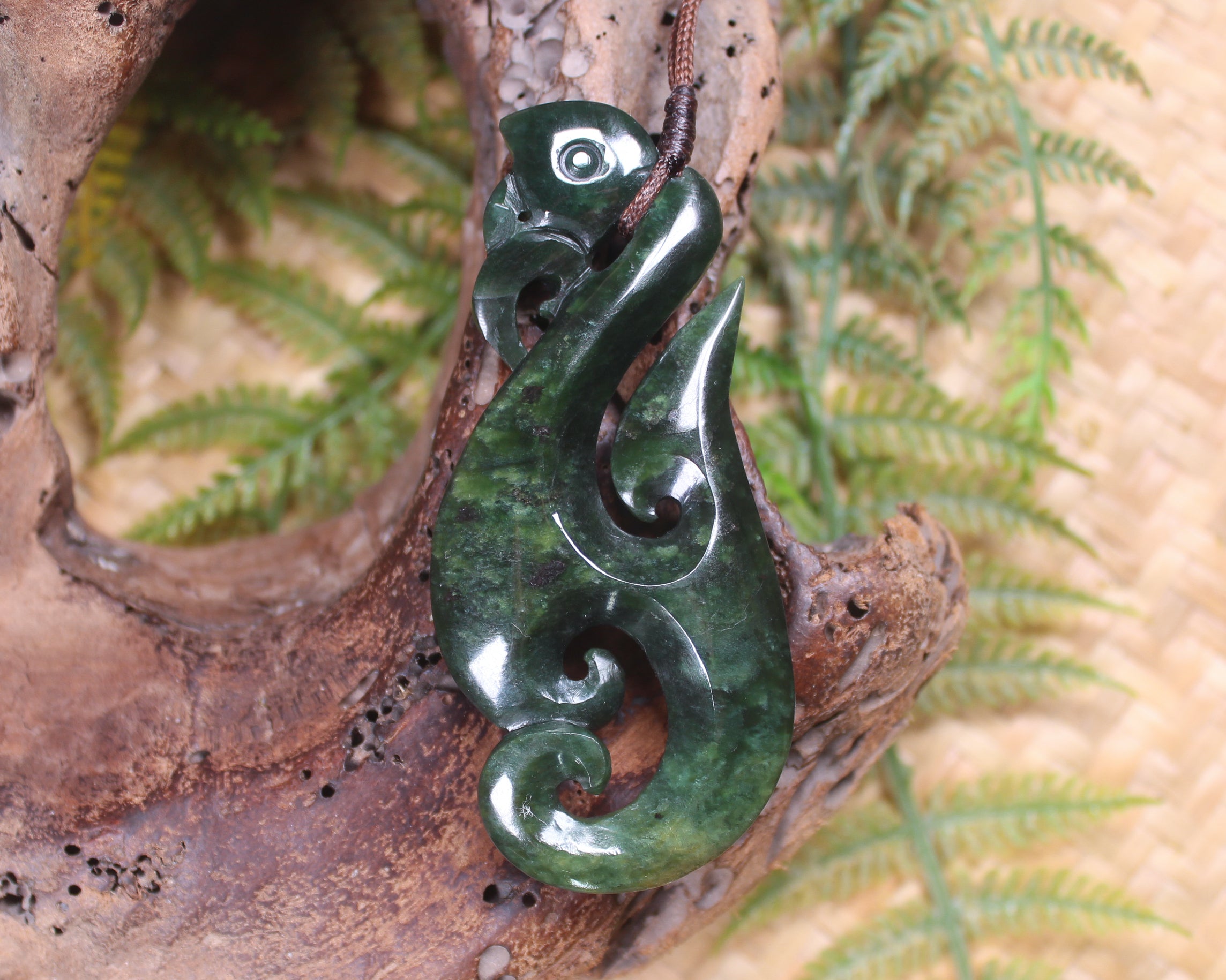 Manaia carved from Kawakawa Pounamu - NZ Greenstone