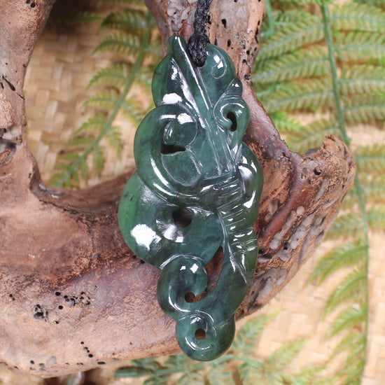 Manaia carved from Hapopo Pounamu - NZ Greenstone