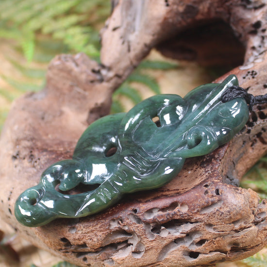 Manaia carved from Hapopo Pounamu - NZ Greenstone