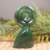 Koru sculpture carved from Hapopo Pounamu - NZ Greenstone
