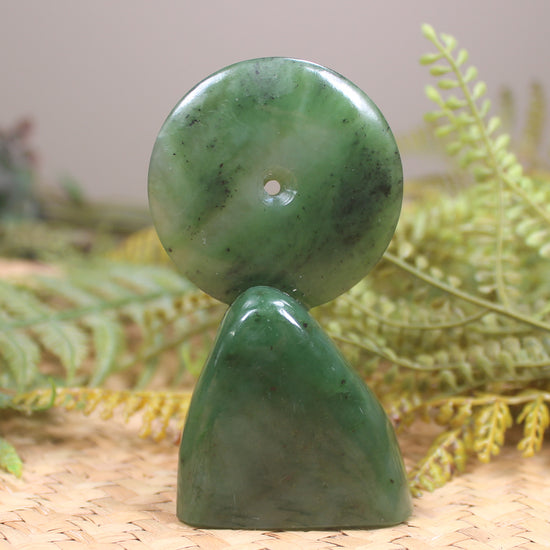 Koru sculpture carved from Hapopo Pounamu - NZ Greenstone