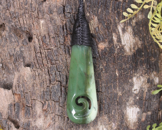 Roimata with Koru Pounamu Pendant - NZ Greenstone