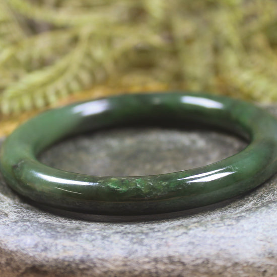 Bangle carved from Kawakawa Pounamu - NZ Greenstone