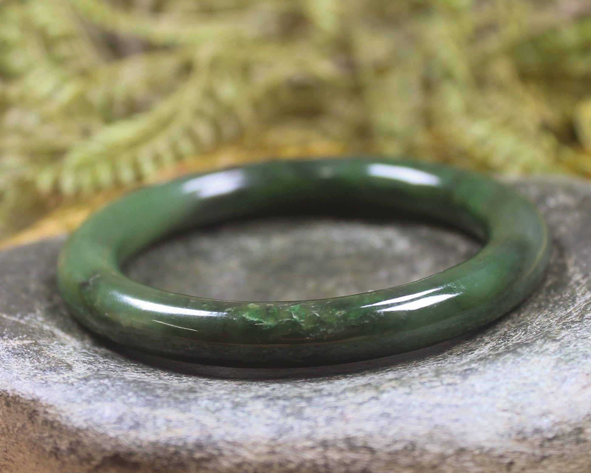 Bangle carved from Kawakawa Pounamu - NZ Greenstone