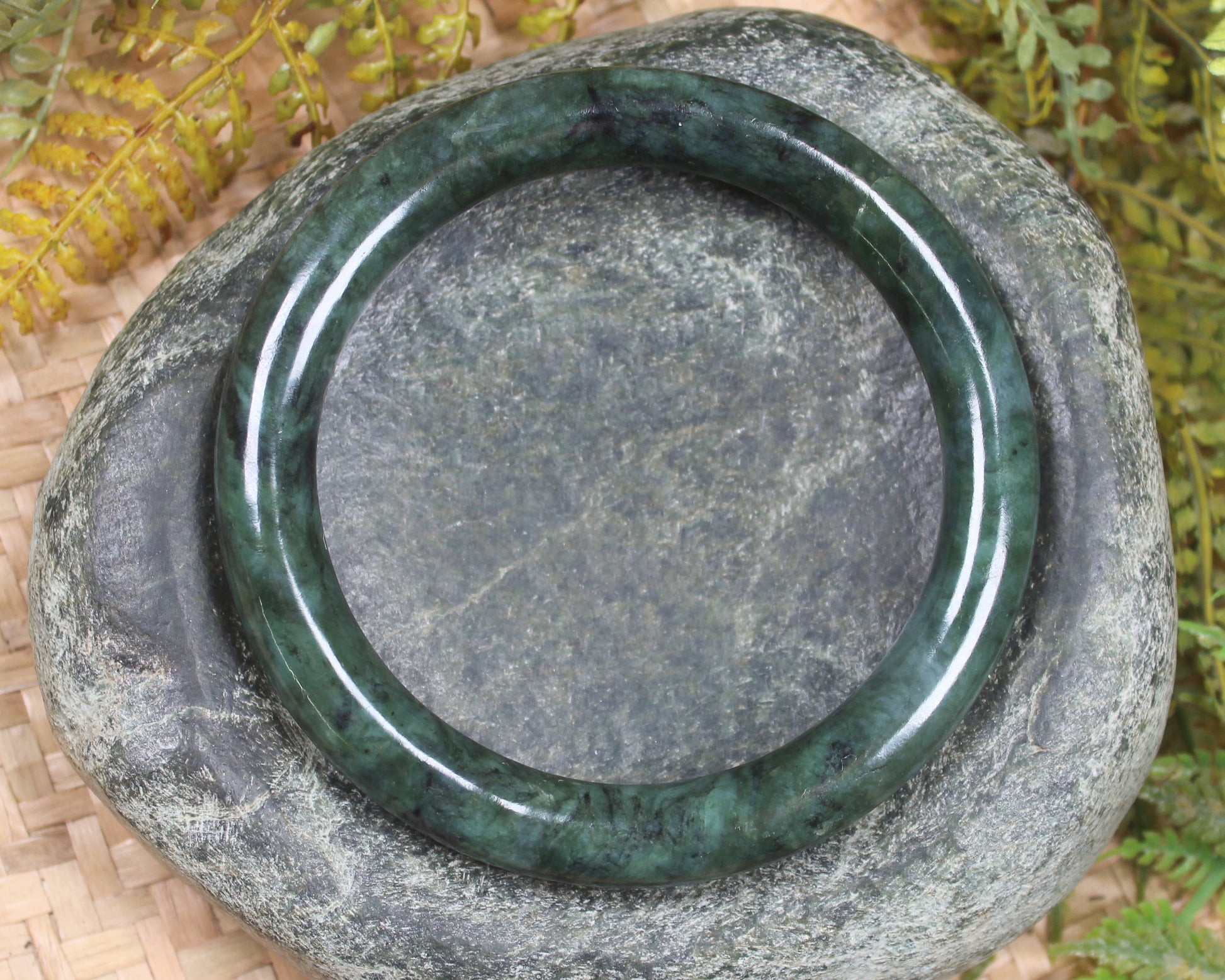 Bangle carved from Rimu Pounamu - NZ Greenstone