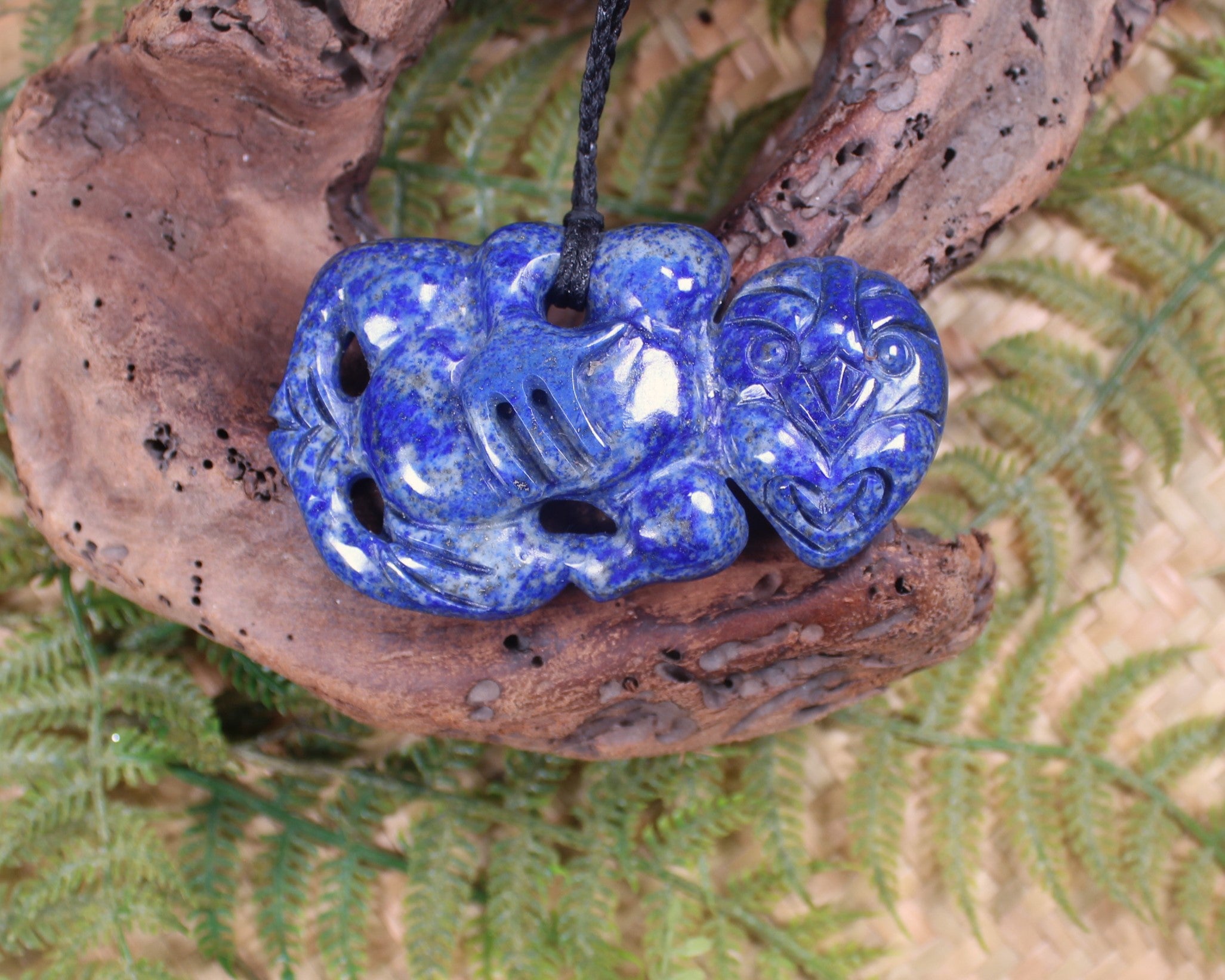 Hei Tiki carved from Lapis Lazuli