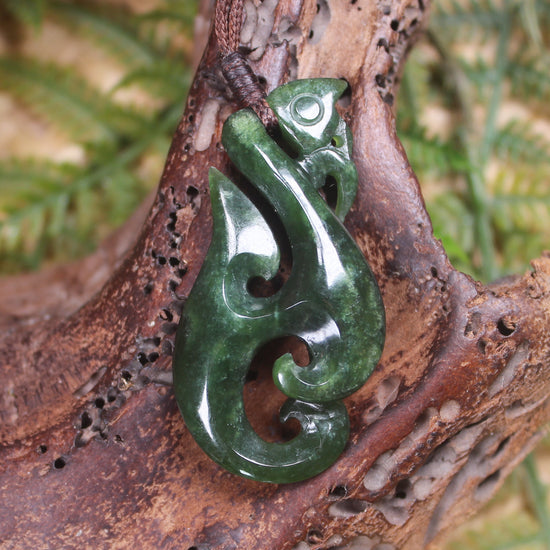 Manaia carved from Kawakawa Pounamu - NZ Greenstone