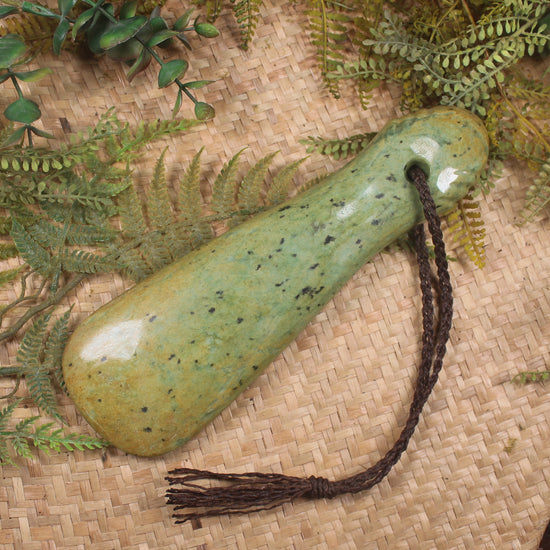 Mere carved from Flower Jade Pounamu - NZ Greenstone