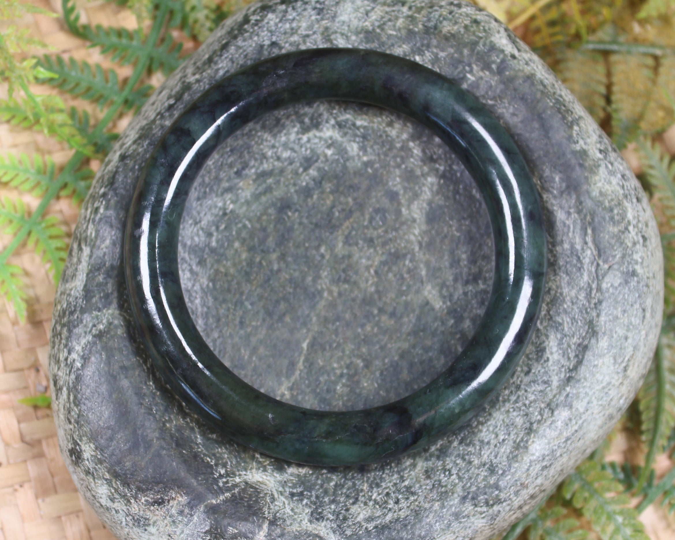 Bangle carved from Rimu Pounamu - NZ Greenstone