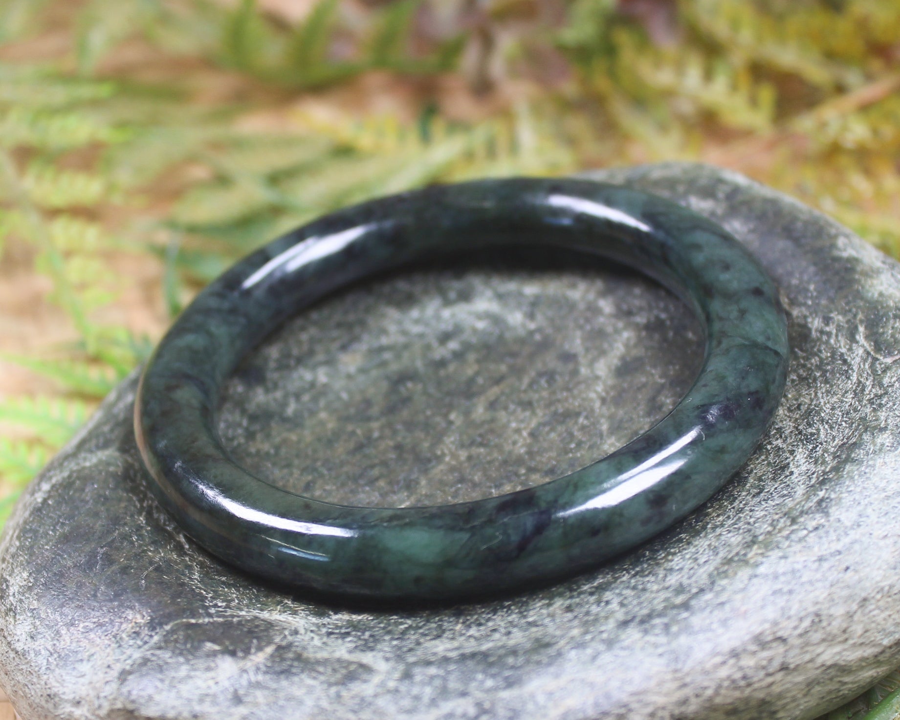 Bangle carved from Rimu Pounamu - NZ Greenstone