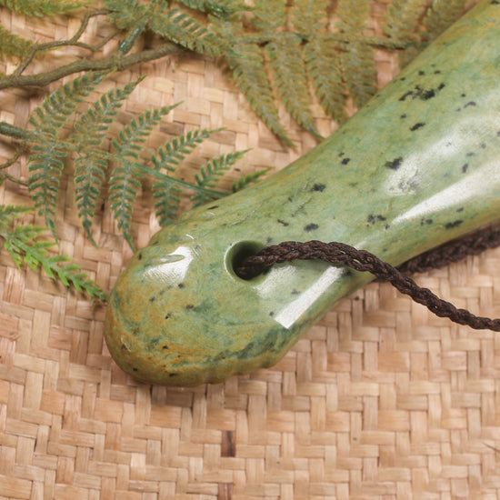Mere carved from Flower Jade Pounamu - NZ Greenstone