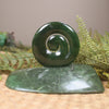 Koru sculpture carved from Kawakawa Pounamu - NZ Greenstone