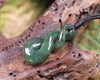 Twist or Pikorua carved from Hapopo Pounamu - NZ Greenstone