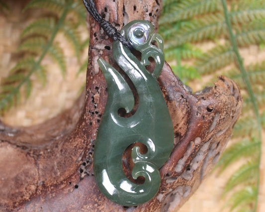 Manaia carved from Inanga Pounamu - NZ Greenstone