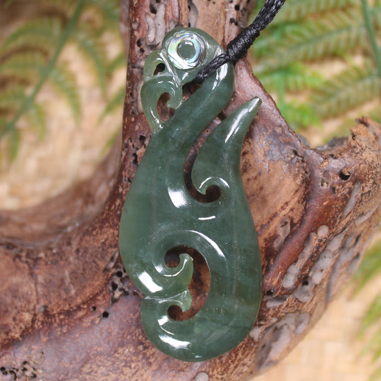 Manaia carved from Inanga Pounamu - NZ Greenstone