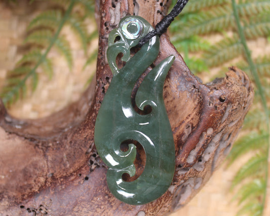 Manaia carved from Inanga Pounamu - NZ Greenstone
