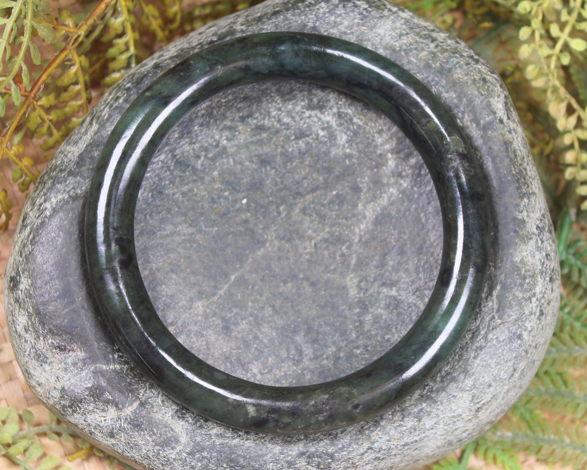 Bangle carved from Rimu Pounamu - NZ Greenstone