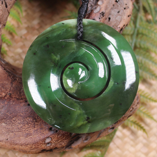 Koru carved from Hapopo Pounamu - NZ Greenstone
