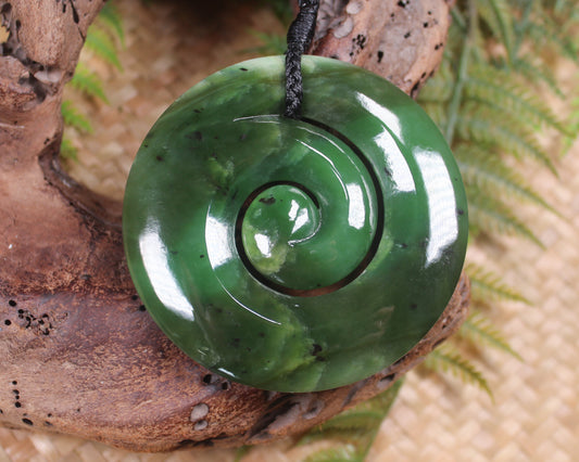 Koru carved from Hapopo Pounamu - NZ Greenstone