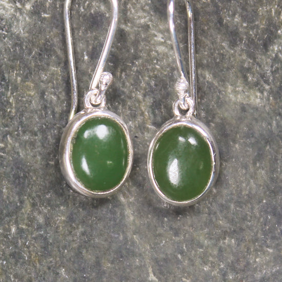 Roimata or Teardrop earrings carved from Hapopo Pounamu - NZ Greenstone