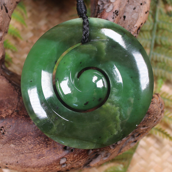Koru carved from Hapopo Pounamu - NZ Greenstone
