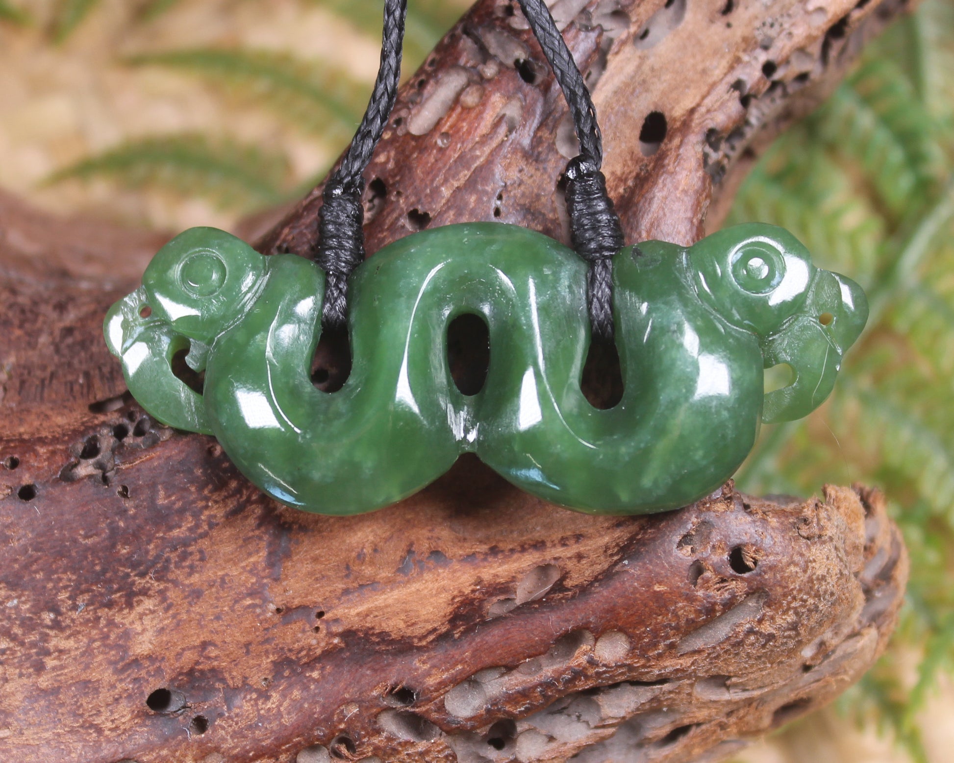 Pekapeka Pendant carved from Hapopo Pounamu - NZ Greenstone