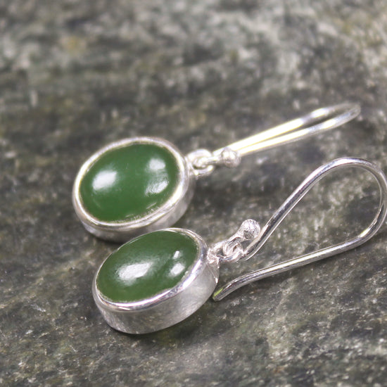 Roimata or Teardrop earrings carved from Hapopo Pounamu - NZ Greenstone