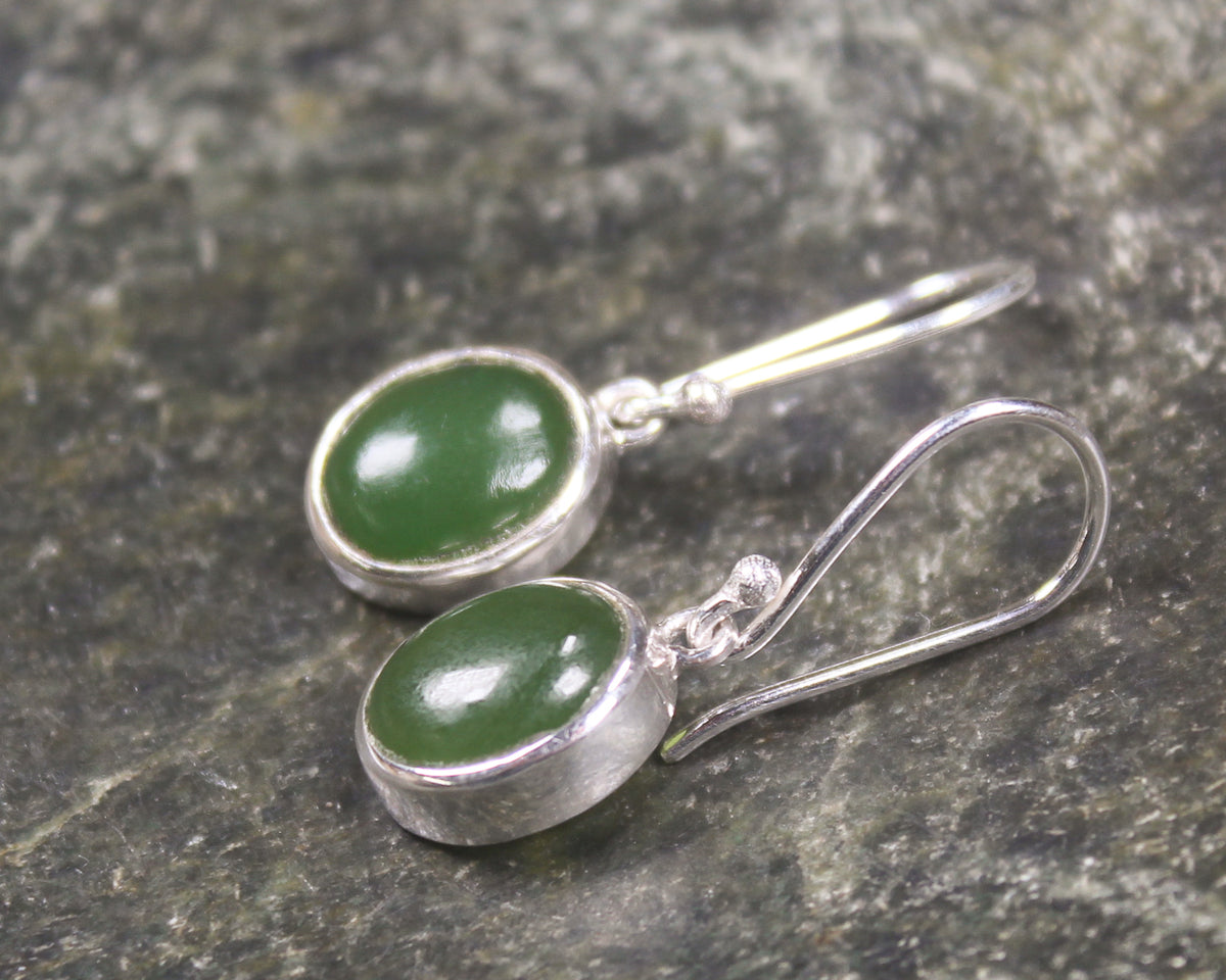 Roimata or Teardrop earrings carved from Hapopo Pounamu - NZ Greenstone