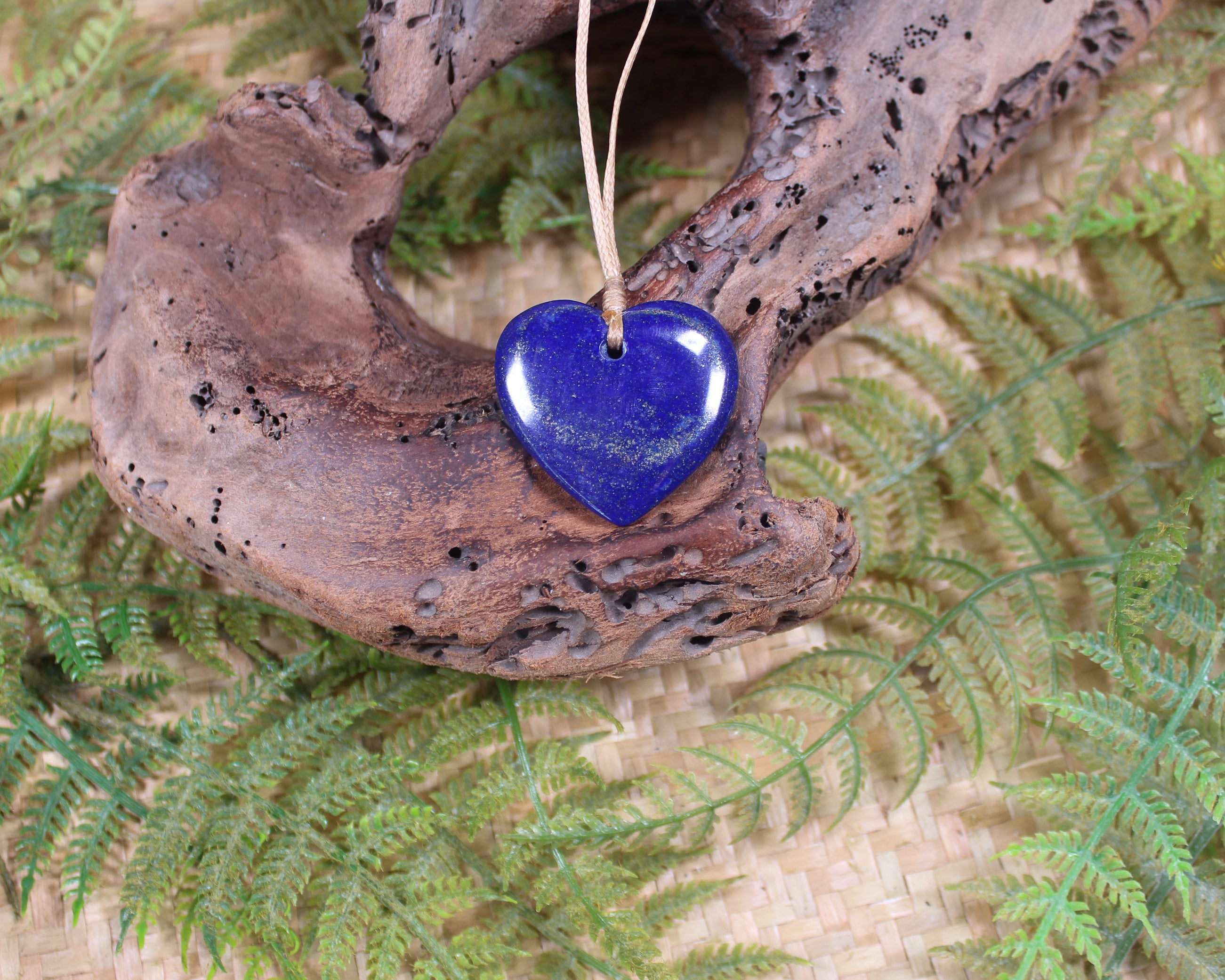 Heart Pendant carved from Lapis Lazuli