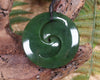 Koru pendant carved from Kawakawa Pounamu - NZ Greenstone