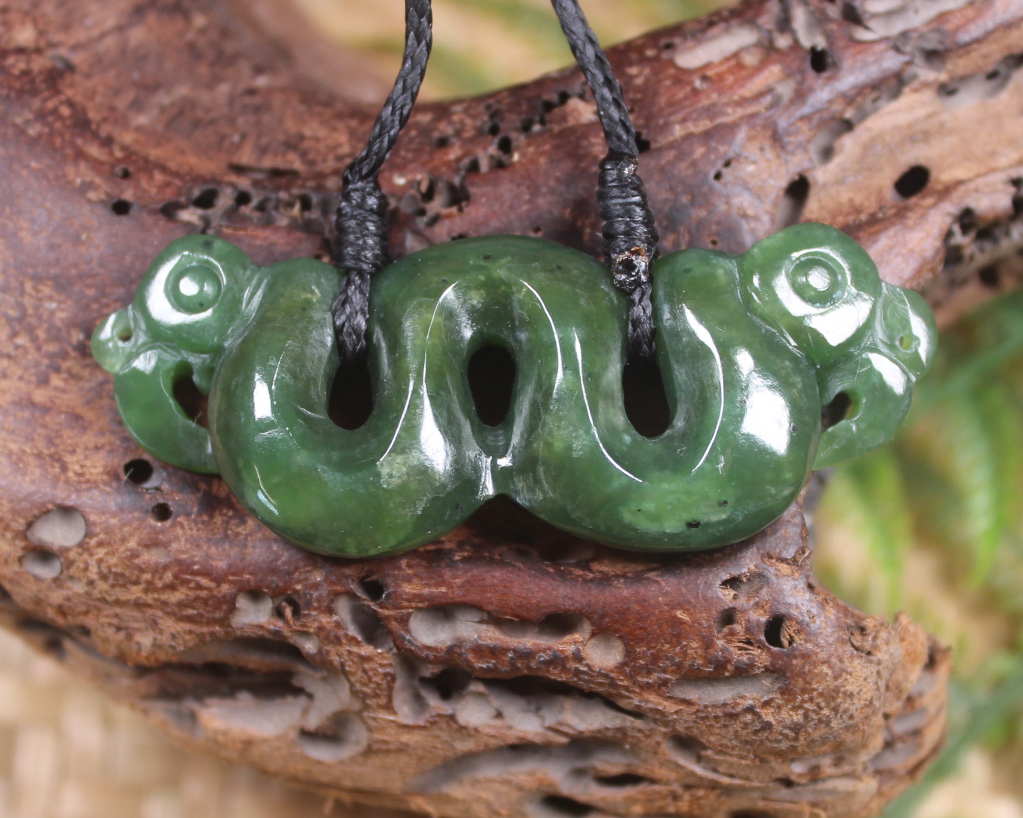 Pekapeka Pendant carved from Hapopo Pounamu - NZ Greenstone