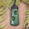 Hapopo Pounamu Toki with Koru - NZ Greenstone