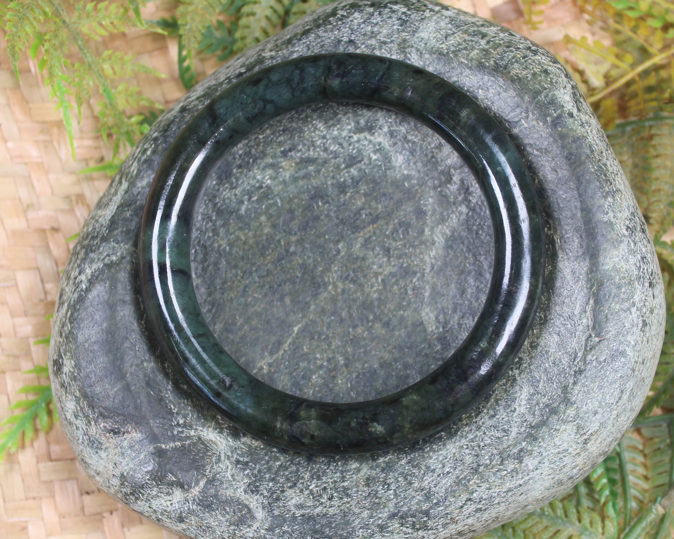 Bangle carved from Rimu Pounamu - NZ Greenstone