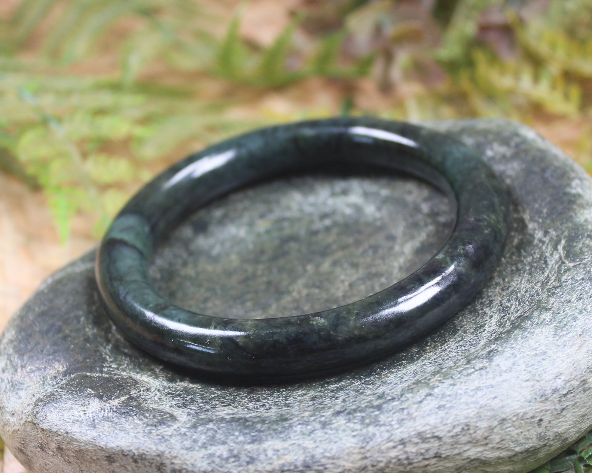 Bangle carved from Rimu Pounamu - NZ Greenstone