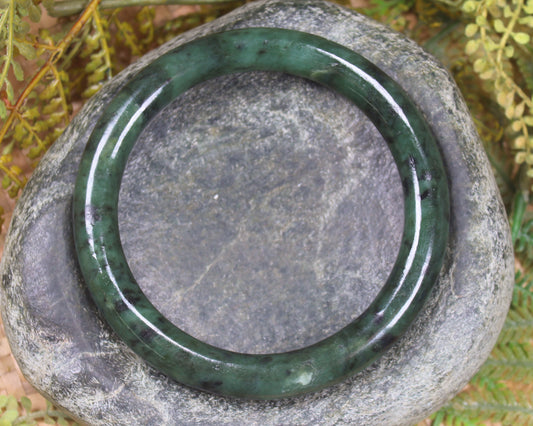 Bangle carved from Rimu Pounamu - NZ Greenstone