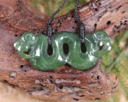 Pekapeka Pendant carved from Hapopo Pounamu - NZ Greenstone