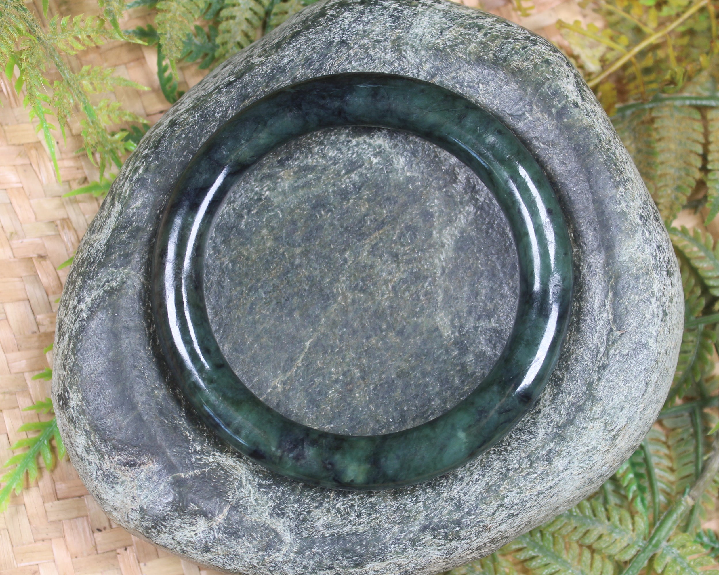 Bangle carved from Rimu Pounamu - NZ Greenstone