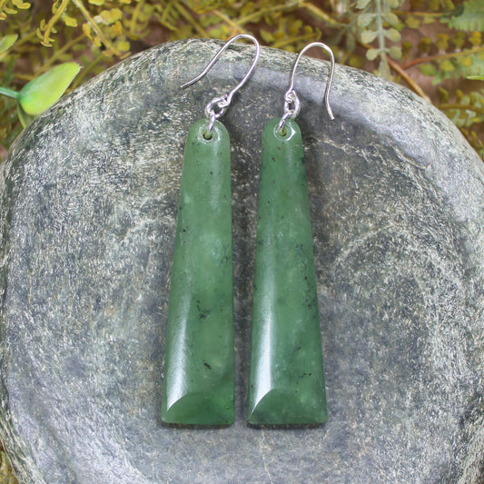 Hapopo Pounamu Toki earrings - NZ Greenstone
