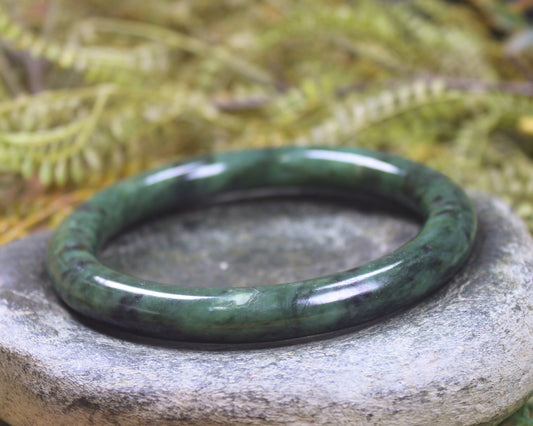 Bangle carved from Rimu Pounamu - NZ Greenstone