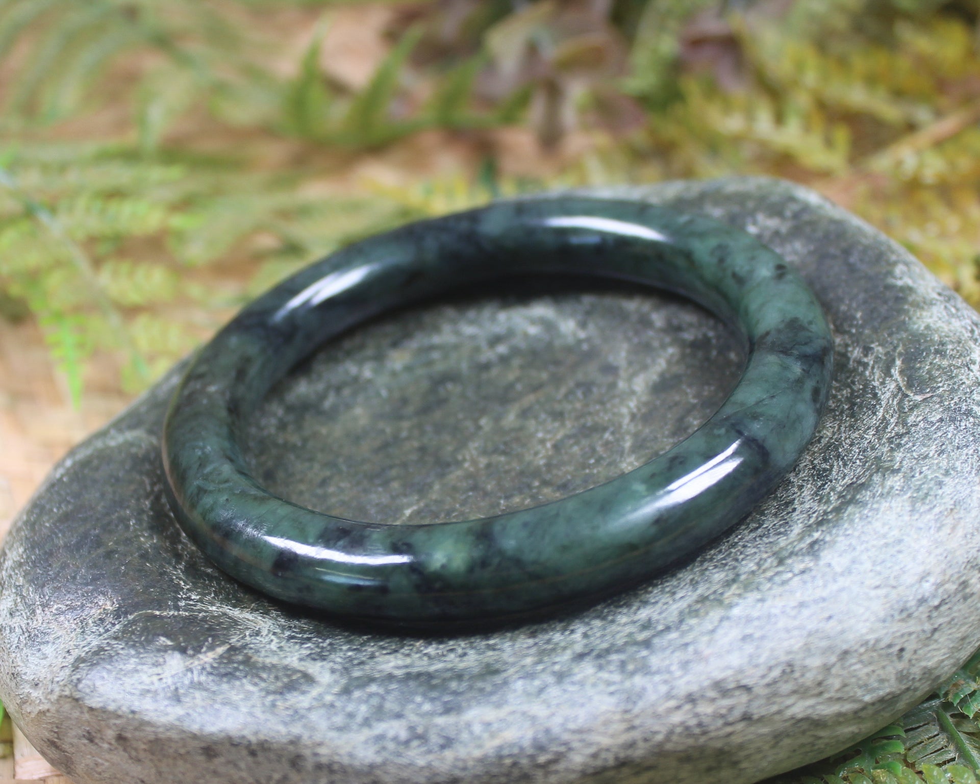 Bangle carved from Rimu Pounamu - NZ Greenstone